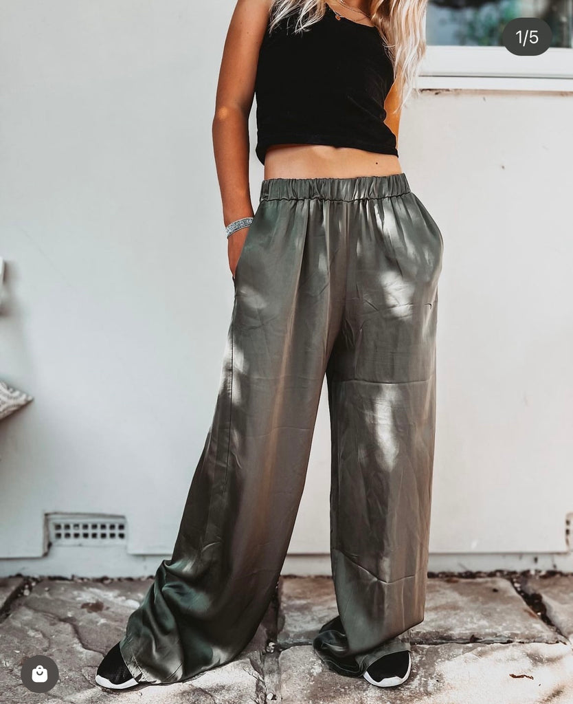 Metallic silver sales palazzo pants