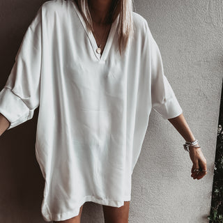 Ithaca VINTAGE WHITE V neck tunic