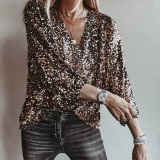 Relaxed Copper Gold Sequin top *NEW*