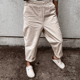 EDEN Cream wide leg joggers