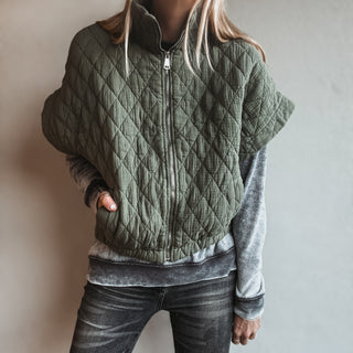 Olive Charlston quilted bomber *NEW*