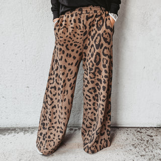 Leopard wide leg joggers *back in stock*