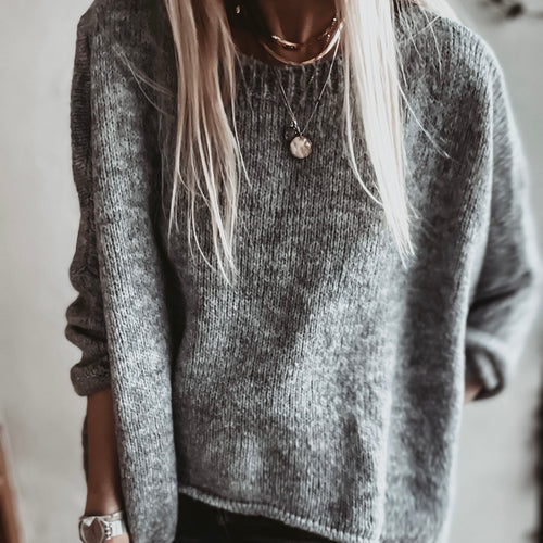 Milano grey SCOOP NECK jumper *BACK IN STOCK*