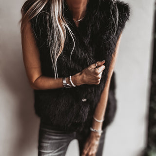 Faux fur BLACK gilet *NEW*