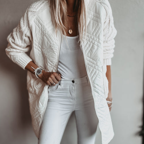 Tabitha quilted VINTAGE WHITE long jacket *NEW*