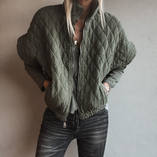 Olive Charlston quilted bomber *NEW*