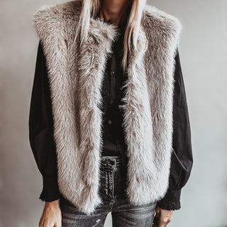 Faux fur GREY gilet *NEW*