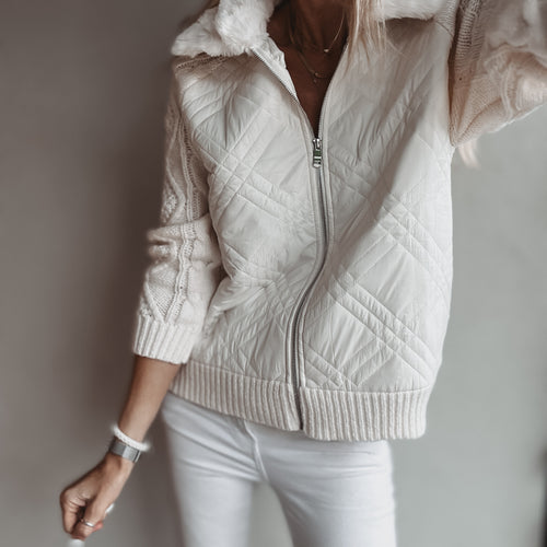 Tessa quilted VINTAGE WHITE bomber *NEW*