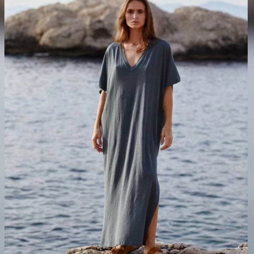 DARK GREY Naxos v neck t shirt dress *NEW*