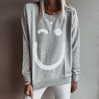 Grey Smiley sweatshirt *relaxed style* *NEW*