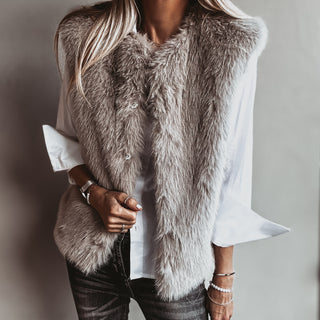 Faux fur GREY gilet *NEW*