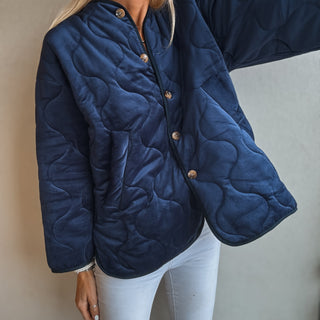 Navy Claudia velvet quilted jacket *NEW*