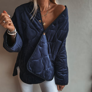 Navy Claudia velvet quilted jacket *NEW*