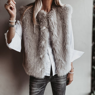 Faux fur GREY gilet *NEW*