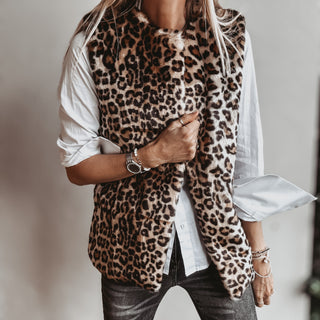 Faux fur leopard gilet *NEW*