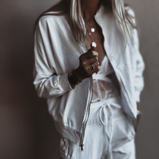 Ultimate zip through WHITE sweat bomber *NEW*