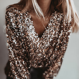 Relaxed Copper Gold Sequin top *NEW*