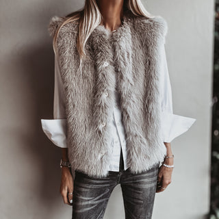 Faux fur GREY gilet *NEW*