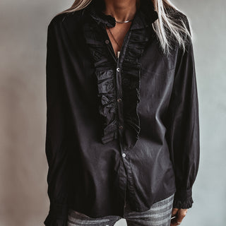 Mila BLACK ruffle Blouse *NEW*