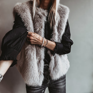 Faux fur GREY gilet *NEW*