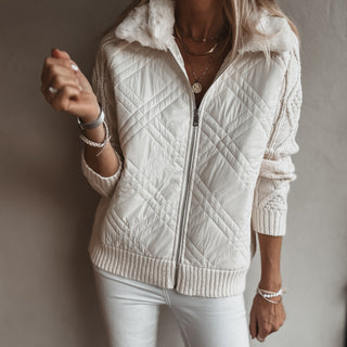 Tessa quilted VINTAGE WHITE bomber *NEW*