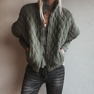 Olive Charlston quilted bomber *NEW*