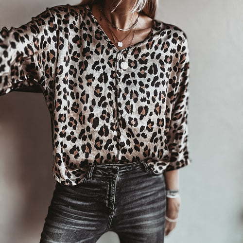 Leona Leopard satin blouse *NEW*