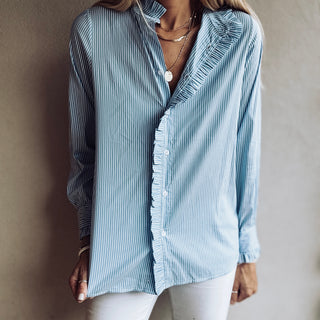 Willow stripe ruffle Blouse *NEW*