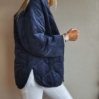 Navy Claudia velvet quilted jacket *NEW*