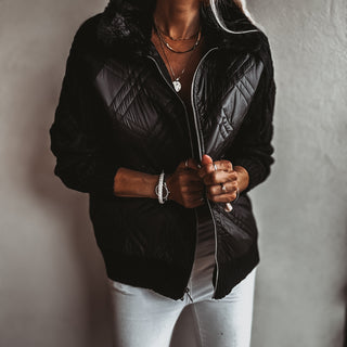 Tessa quilted BLACK bomber