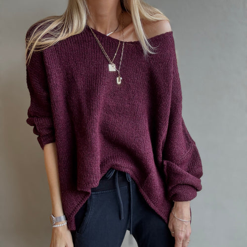 Milano burgundy V NECK jumper