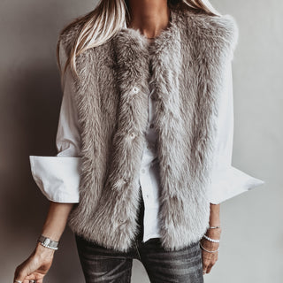 Faux fur GREY gilet *NEW*