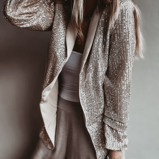 Sequin CHAMPAGNE GOLD blazer *NEW*