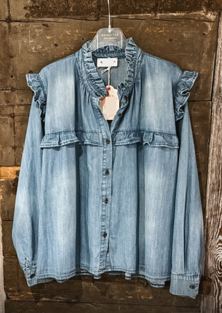 Merano denim frill blouse *NEW*