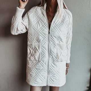 Tabitha quilted VINTAGE WHITE long jacket *NEW*