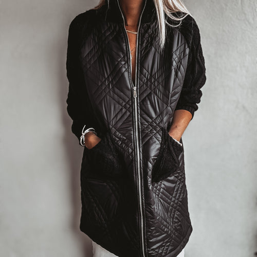 Tabitha quilted BLACK long jacket *NEW*