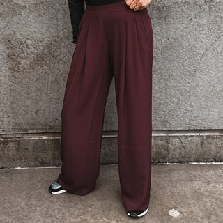 BURGUNDY Amy palazzo pants