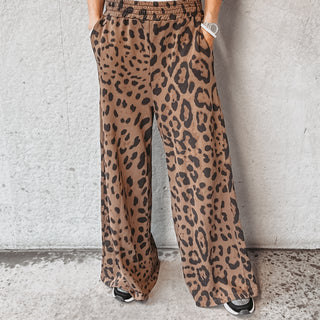 Leopard wide leg joggers *back in stock*