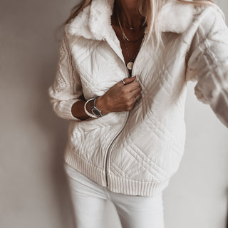 Tessa quilted VINTAGE WHITE bomber *NEW*