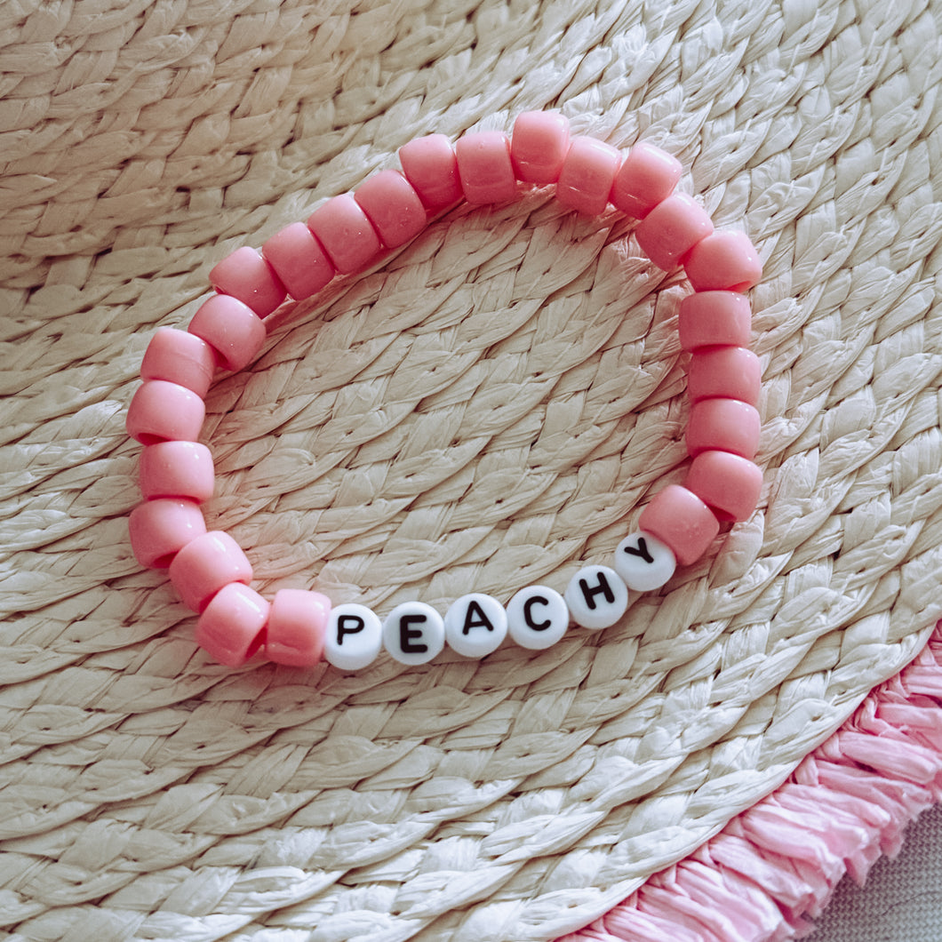 Peachy PINK bead bracelet