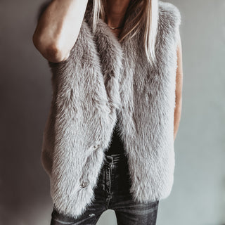 Faux fur GREY gilet *NEW*