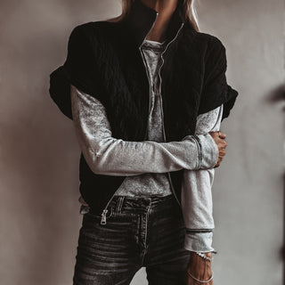 Black Charlston quilted bomber *NEW*