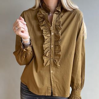 Mila TOBACCO ruffle Blouse *NEW*