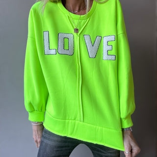 LOVE neon yellow sweatshirt *NEW*