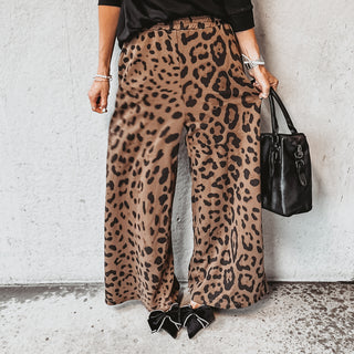 Leopard wide leg joggers *back in stock*