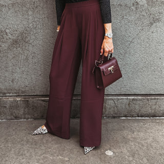 BURGUNDY Amy palazzo pants