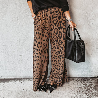 Leopard wide leg joggers *back in stock*