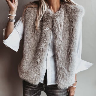 Faux fur GREY gilet *NEW*