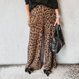 Leopard wide leg joggers *back in stock*