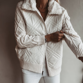 Tessa quilted VINTAGE WHITE bomber *NEW*